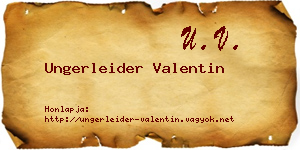 Ungerleider Valentin névjegykártya